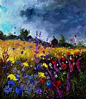 Pol Ledent Old chapel and flowers