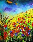 Pol Ledent Poppies and blue bells