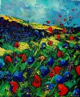 Pol Ledent Red and blue poppies 56