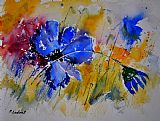 Pol Ledent Watercolor Blue Flowers