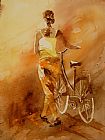 Pol Ledent Watercolor With My Bike