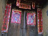 Chinese Prints - Chinese Door Gods Yangdi Valley Yangshuo Guangxi China by Raymond Gehman