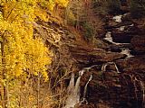 Raymond Gehman Creek Running Through Forest in Autumn Hues in Cullasaja Gorge