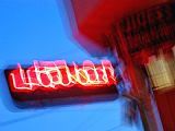 Raymond Gehman Neon Sign at Twilight Outside a Liquor Store in San Francisco