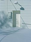 Raymond Gehman Snow Blends in with The Doorway of a White Building painting