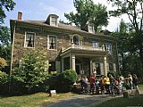 Swine, 19th Century Paintings - Tourists Gather for a Tour of The Fort Hunter Mansion a 19th Century Estate on The Susquehanna by Raymond Gehman