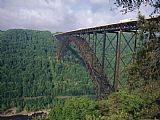 Raymond Gehman Trucks Passing Over The New River Gorge Bridge