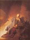 Rembrandt Jeremais Lamenting The Destruction of Jerusalem painting