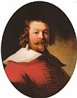 Rembrandt Portrait of a Bearded Man, Bustlength, in a Red Doublet painting