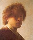 (selfportrait) Paintings - Selfportrait by Rembrandt