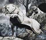 Tiger Prints - Sabre-toothed Tigers by Richard Hook