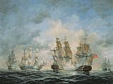 Swine, 19th Century Paintings - 19th Century Naval Engagement in Home Waters by Richard Willis