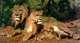 Rosa Indica Fragrans Prints - The Lions at Home by Rosa Bonheur