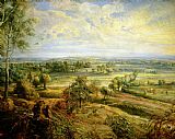 Autumn Prints - An Autumn Landscape with a view of Het Steen in the Early Morning by Rubens