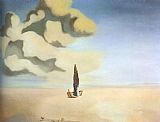 Salvador Dali Figure And Drapery in a Landscape
