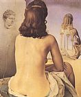 Column Paintings - My Wife Nude Contemplating Her Own Flesh Becoming Stairs Three Vertebrae of a Column Sky And by Salvador Dali