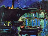 Salvador Dali Port of Cadaques Night painting