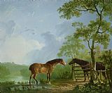 Sawrey Gilpin Mare and Stallion in a Landscape