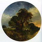 Pair Prints - River Landscape Pair Part 1 by Sidney Richard Percy
