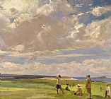 Sir John Lavery Lady Astor Playing Golf At North Berwick