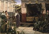 A Roman Slave Market Prints - A Roman Flower Market by Sir Lawrence Alma-Tadema