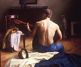 Steven J Levin The Guitar Player painting
