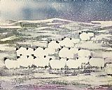 Sheep Prints - Sheep in Winter by Suzi Kennett