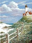 T. C. Chiu Lighthouse with Fence painting