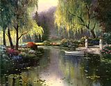 T. C. Chiu Willow Park Lake painting