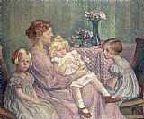 Theo van Rysselberghe Madame van de Velde and her Children