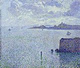 Sailing Boat Prints - Sailing Boats in an Estuary by Theo van Rysselberghe