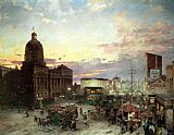 Theodor Groll Washington Street Indianapolis at Dusk