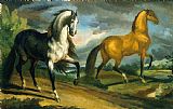 Theodore Gericault Two Horses painting