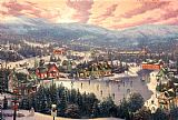 Thomas Kinkade Sunset on Snowflake Lake