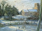 The Frozen Moat - Bedfield Prints - The Frozen Moat - Bedfield by Timothy Easton