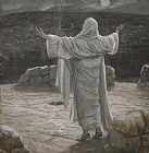 Tissot Christ Retreats to the Mountain at Night