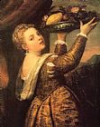 Basket Prints - Girl with a Basket of Fruits (lavinia) by Titian