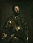 Titian Prints - Portrait Of Alfonso D Avalos Marquis Of Vasto In Armor With A Page by Titian
