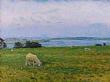 Viggo Johansen Sheep Grazing painting