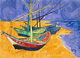 Vincent Van Gogh Fishing Boats on the Beach at Saintes Maries de la Mer
