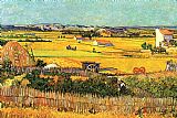 Vincent van Gogh Harvest At La Crau With Montmajour In The Background