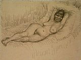 Reclining Nude Prints - Reclining Female Nude by Vincent van Gogh