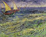 Seascapes Prints - Seascape At Saintes-maries 1888 by Vincent van Gogh