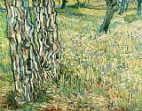Vincent van Gogh Tree Trunks In Grass painting