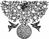Walter Crane Birds And Fruit Tree Engraving