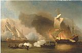Willem van de Velde An Action Off The Barbary Coast with Galleys And English Ships painting