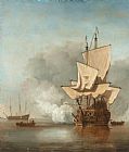 Willem van de Velde The Cannon Shot painting