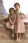 William Adolphe Bouguereau On The Rocky Beach painting