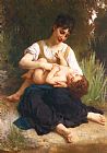 William Adolphe Bouguereau The Joys of Motherhood (girl Tickling a Child) painting