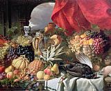 William Duffield A Still Life of Game Birds and Numerous Fruits